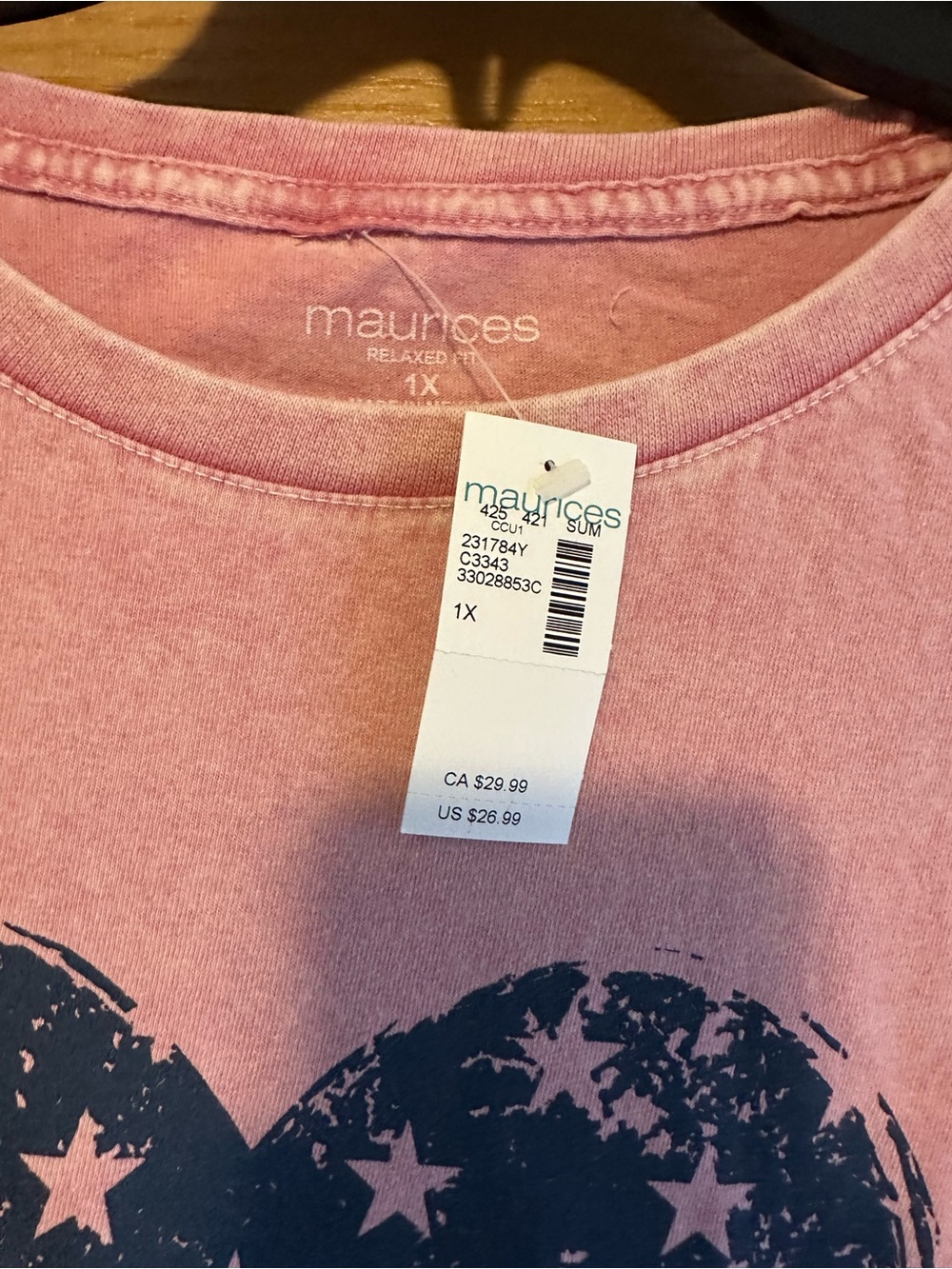 Maurices Pink Graphic Heart Flag Tee - Picture 3 of 5